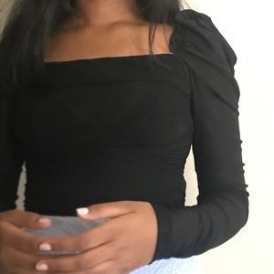 Black blouse with puff sleeves *2 for $30*